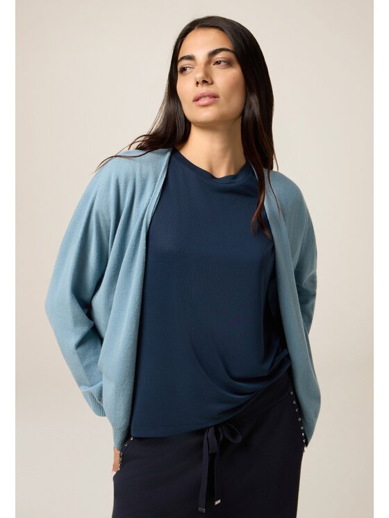 Oltre Oltre Cardigan M045E002031N004 Turchese Baggy Fit