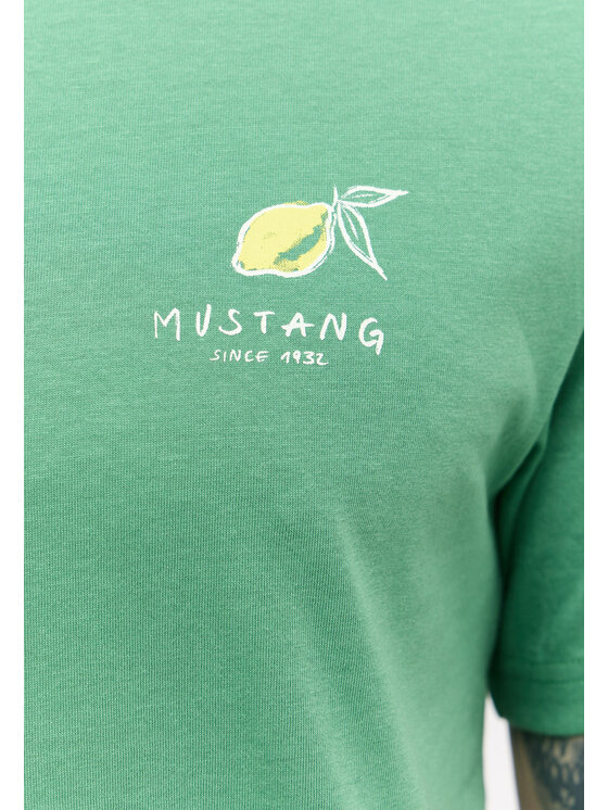 Mustang Mustang T-Shirt AUSTIN Zielony Regular Fit