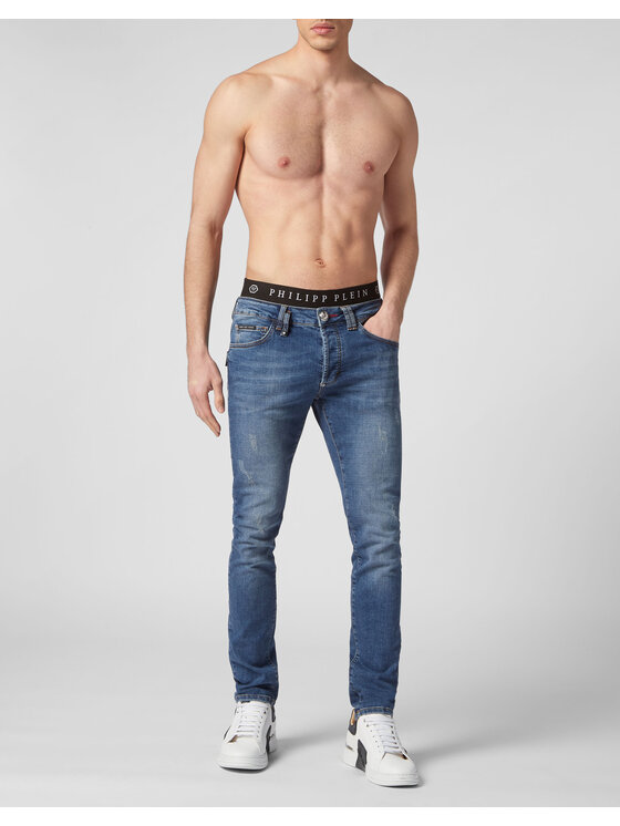PHILIPP PLEIN PHILIPP PLEIN Jeansy 2015 Niebieski Straight Leg