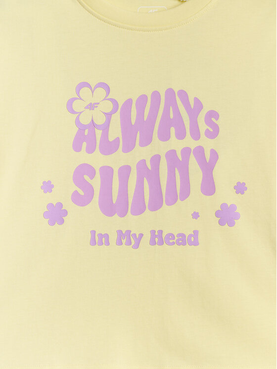 4F 4F T-Shirt POOLSIDE CLUB Żółty Loose Fit