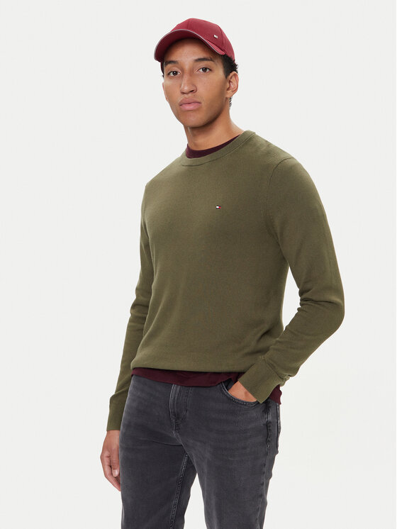 Tommy Hilfiger Tommy Hilfiger Pulover MW0MW28046 Verde Regular Fit