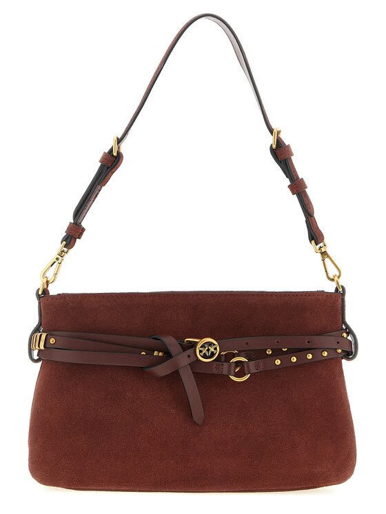 PINKO PINKO Torebka Bordeaux Lamb Leather Shoulder Bordowy