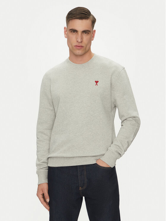 AMI PARIS AMI PARIS Bluză BFUSW035.730 Gri Regular Fit