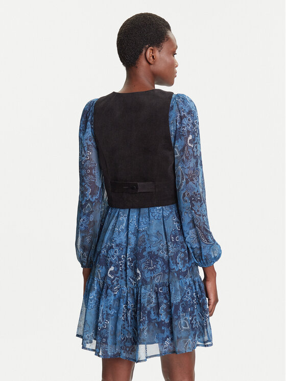 Desigual Desigual Rochie de zi Chaleco 25WWVW27 Albastru Regular Fit