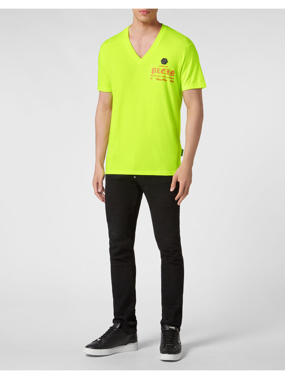 PHILIPP PLEIN PHILIPP PLEIN T-Shirt 241 Żółty Regular Fit