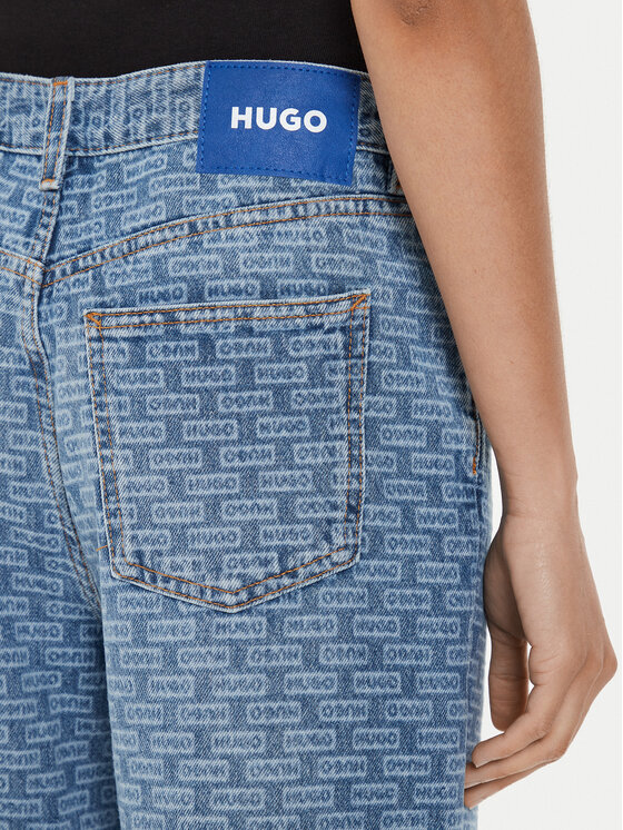 HUGO Hugo Jeans hlače 50514131 Modra Straight Fit