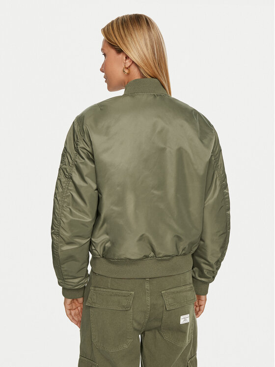 Guess Jeans Guess Jeans Bomber striukė W4YL01 WG932 Chaki Regular Fit