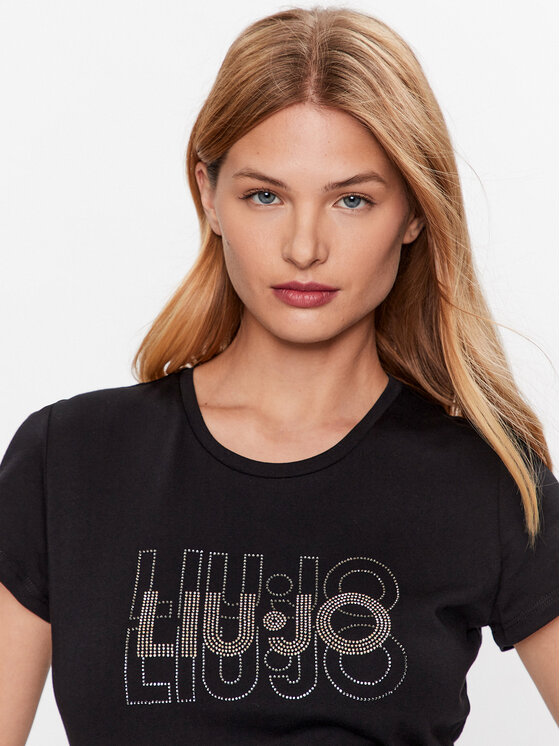 Liu Jo Liu Jo T-krekls WF3085 J6308 Melns Regular Fit