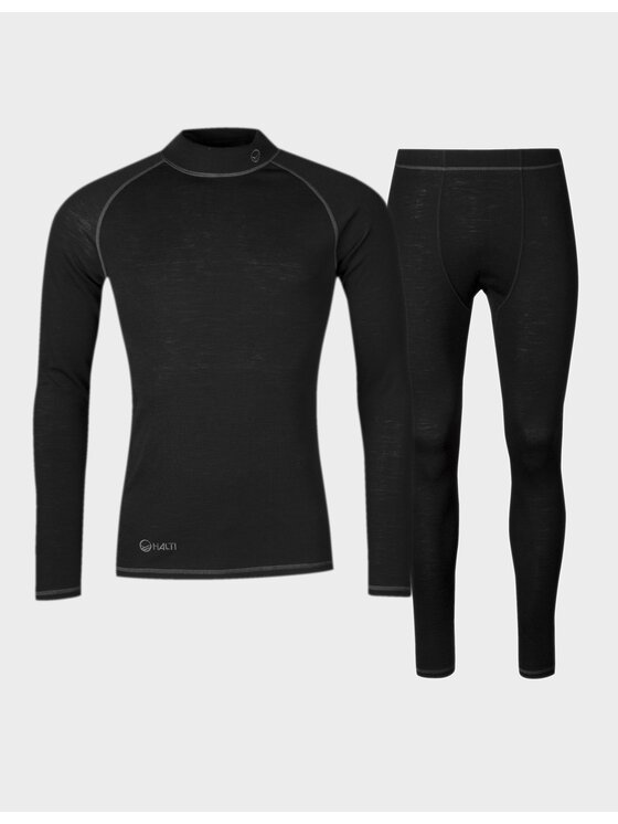 Komplet bielizny termoaktywnej Halti, Rozmiar XL, Czarny, Neva Merino