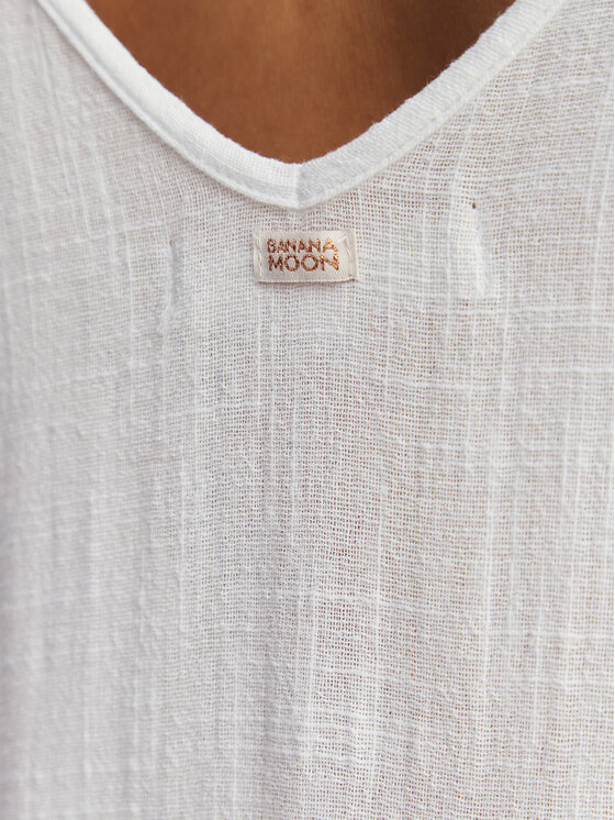 Banana Moon Banana Moon Лятна рокля Dona Tafalia LTL10 Бял Regular Fit