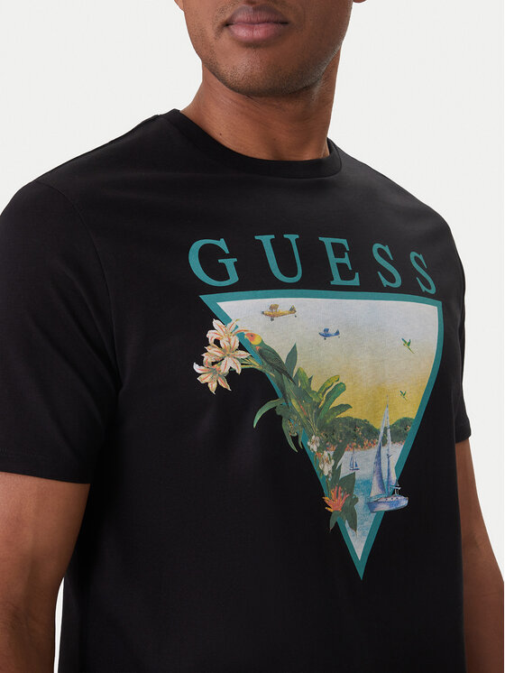 Guess Guess T-Shirt M6GI49 K3584 Μαύρο Reglan Fit