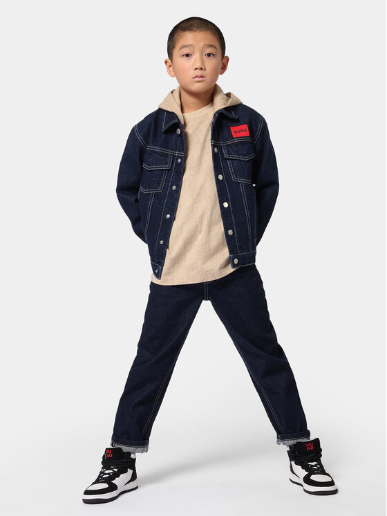 HUGO Hugo Kurtka jeansowa G00158 D Granatowy Regular Fit