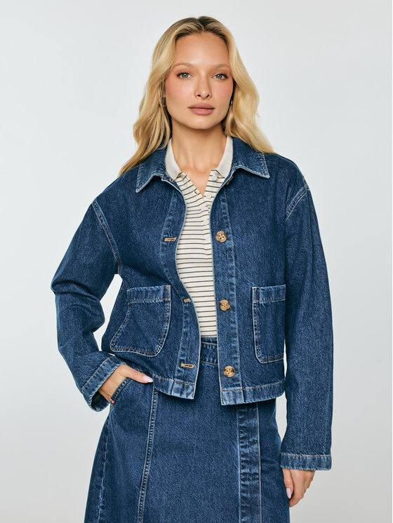 BIG STAR BIG STAR Kurtka jeansowa AUBREY Granatowy Basic Fit
