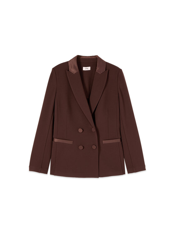 Oltre Oltre Marynarka Q782R204659N032 Brązowy Regular Fit