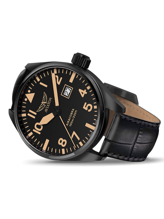 Aviator Aviator Zegarek V.1.22.5.157.4 Czarny