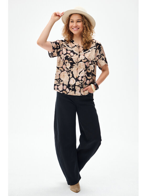 blue shadow blue shadow Bluzka Gala Czarny Regular Fit