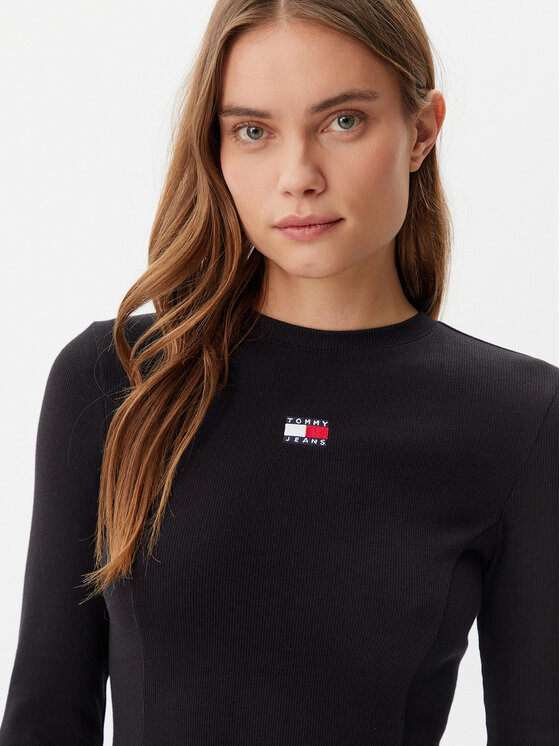 Tommy Jeans Tommy Jeans Igapäevane kleit Badge DW0DW20666 Must Slim Fit