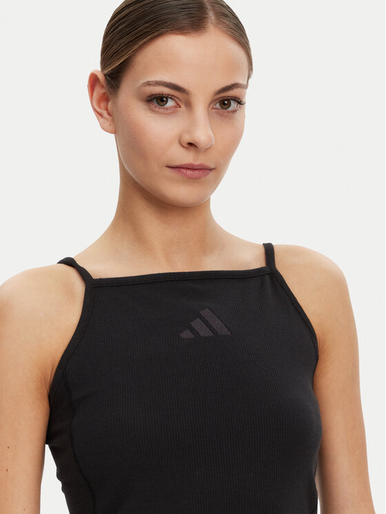 adidas adidas Top ALL SZN Rib JJ1224 Czarny Slim Fit