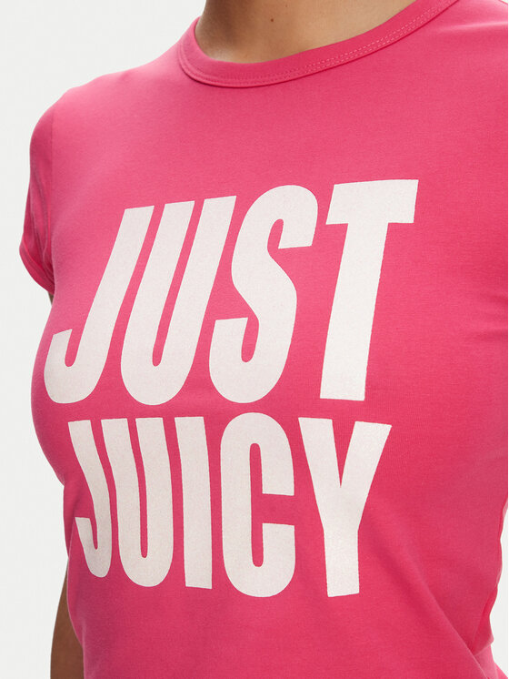 Juicy Couture Juicy Couture Marškinėliai Just Juicy JCGCT125040 Rožinė Slim Fit