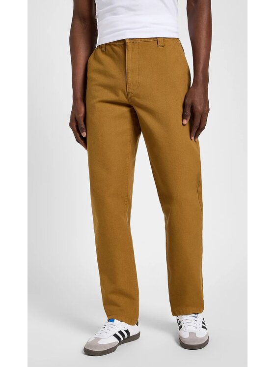 Lee Lee Jeansy Relaxed Workwear Chino Brązowy Chino Fit