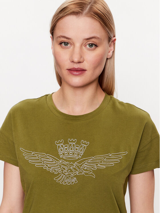 Aeronautica Militare Aeronautica Militare Marškinėliai 231TS2103DJ510 Žalia Regular Fit