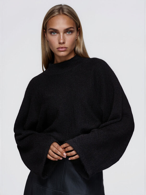 Ombre Ombre Sweter OW-SW-E0063 Brązowy Relaxed Fit