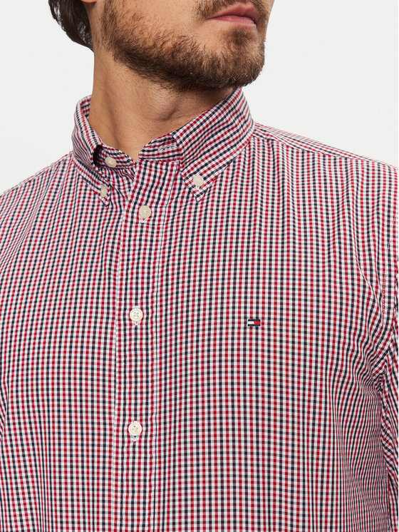 Tommy Hilfiger Tommy Hilfiger Koszula Gingham MW0MW37548 Czerwony Regular Fit