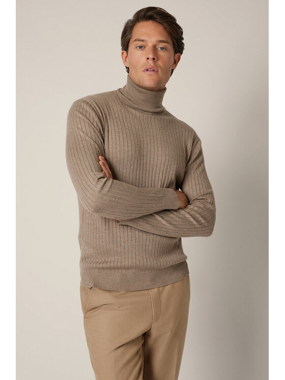 Lancerto Lancerto Sweter Vorn SW073225000087 Beżowy Regular Fit