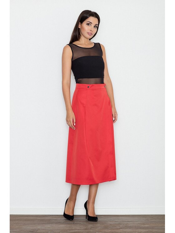 FIGL FIGL Sukně M554 Červená Regular Fit