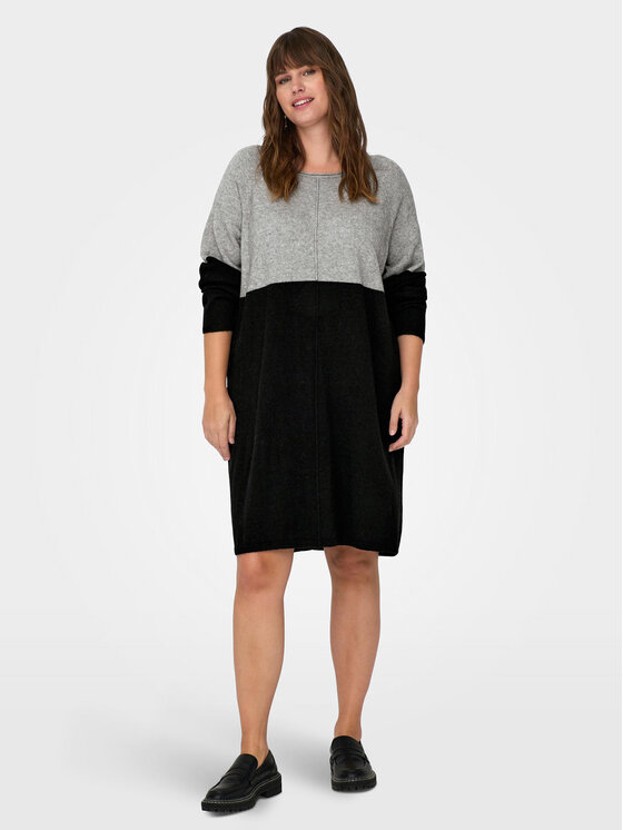 ONLY Carmakoma ONLY Carmakoma Трикотажна сукня 15183362 Сірий Regular Fit