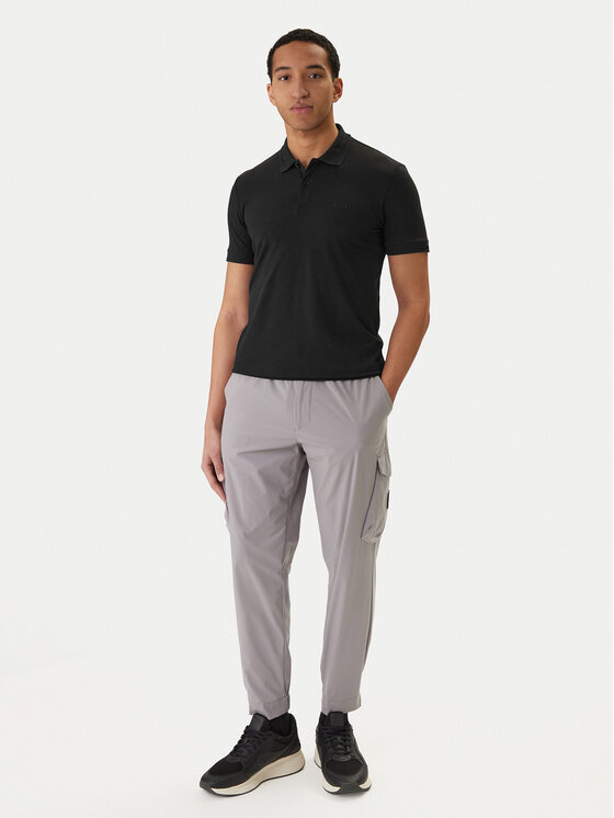 BOSS BOSS Тениска с яка и копчета Pio 1 50554574 Черен Regular Fit