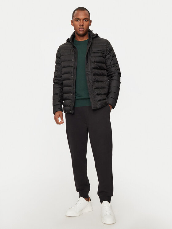 Geox Geox Vatovaná bunda Warrens M4625E T3146 F9000 Černá Regular Fit