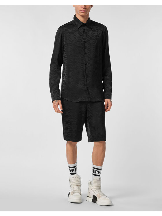 PHILIPP PLEIN PHILIPP PLEIN Koszula 25461 Czarny Fitted Fit