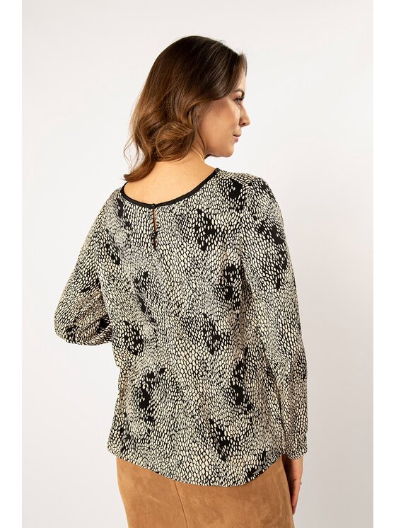 QUIOSQUE QUIOSQUE Blúzka IMPRA SHIRT Béžová Regular Fit