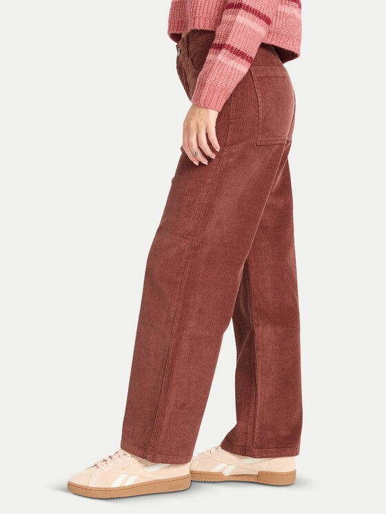 Billabong Billabong Текстилни панталони Be Free Cord EBJDP03002 Кафяв Wide Leg