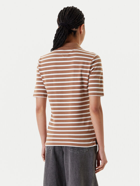 Tommy Hilfiger Tommy Hilfiger Тениска с яка и копчета 1895 WW0WW43224 Кафяв Regular Fit