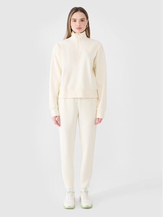 4F 4F Pantaloni da tuta 4FWSS25TTROF0996-11S Bianco Regular Fit