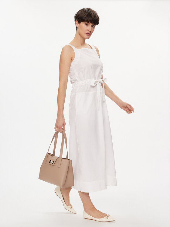 Max Mara Leisure Max Mara Leisure Ljetna haljina Panfilo 2416221068 Bijela Regular Fit
