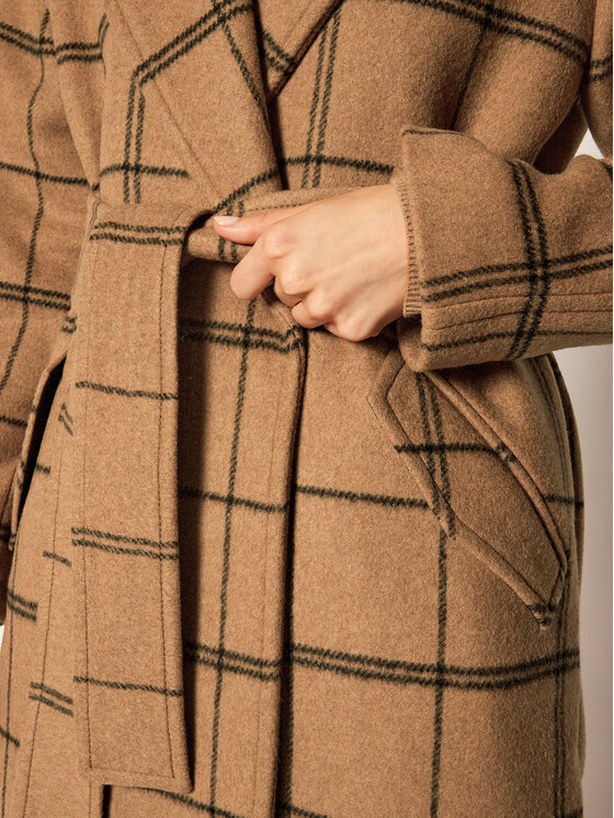 TWINSET TWINSET Vilnas mētelis Cappotto 202TP224B Brūns Regular Fit