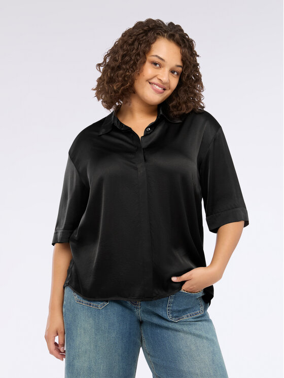 Fiorella Rubino Fiorella Rubino Koszula 5037T001440N033 Czarny Regular Fit