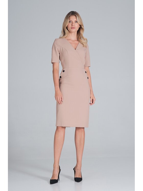 FIGL FIGL Φόρεμα M851 Μπεζ Regular Fit