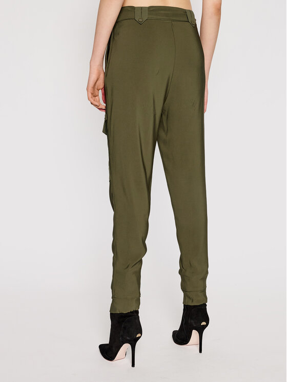TWINSET TWINSET Kalhoty z materiálu 211TT2161 Zelená Regular Fit