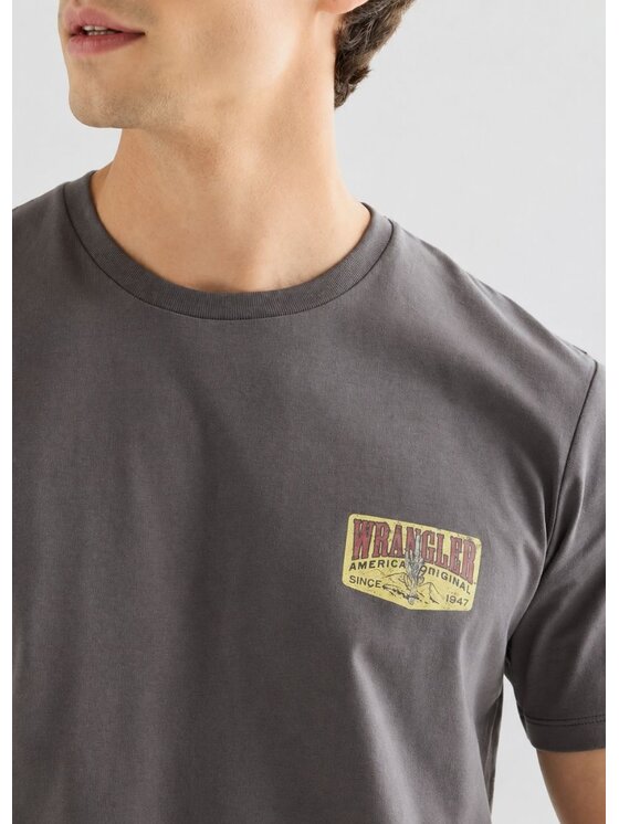 Wrangler Wrangler T-Shirt Small Graphic Tee Szary Oversize