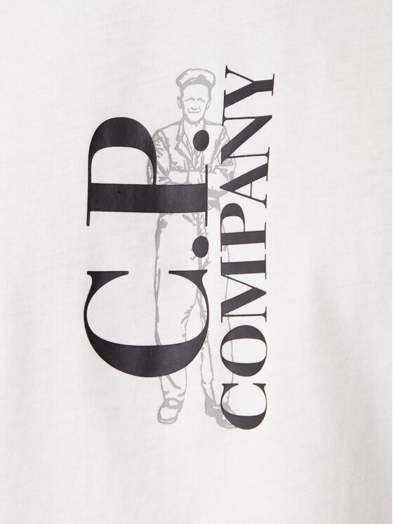 C.P. Company C.P. Company Tričko 20CMTS084A005100W Écru Regular Fit