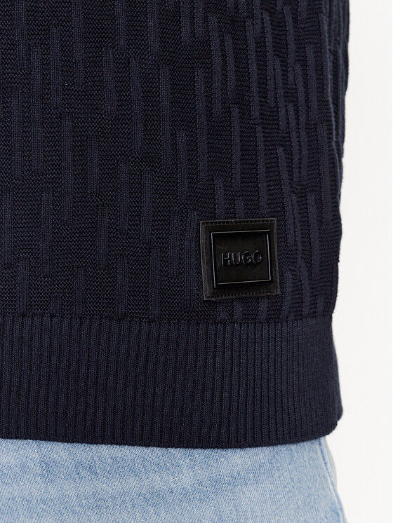 HUGO Hugo Džemperis Sovrain 50492805 Tumši zils Relaxed Fit