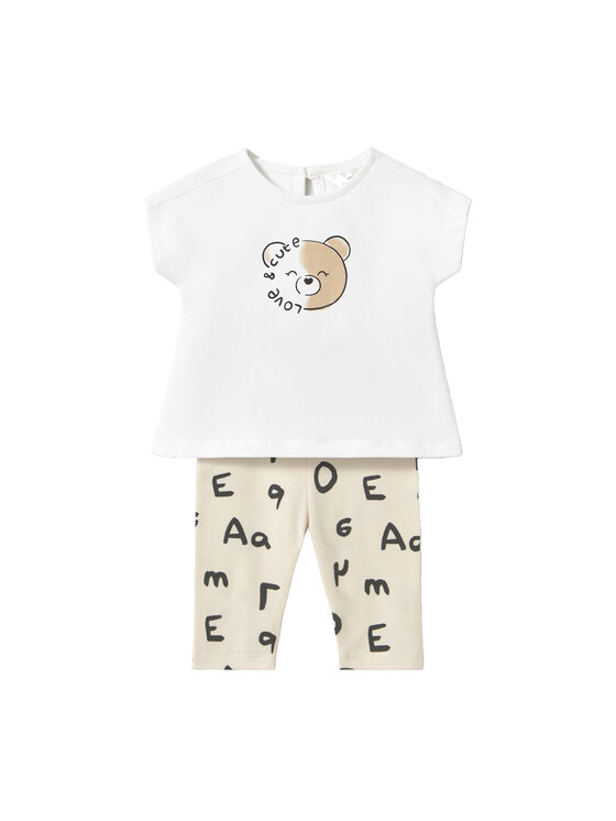 Mayoral Mayoral Set tricou și leggings 1762 Bej Regular Fit
