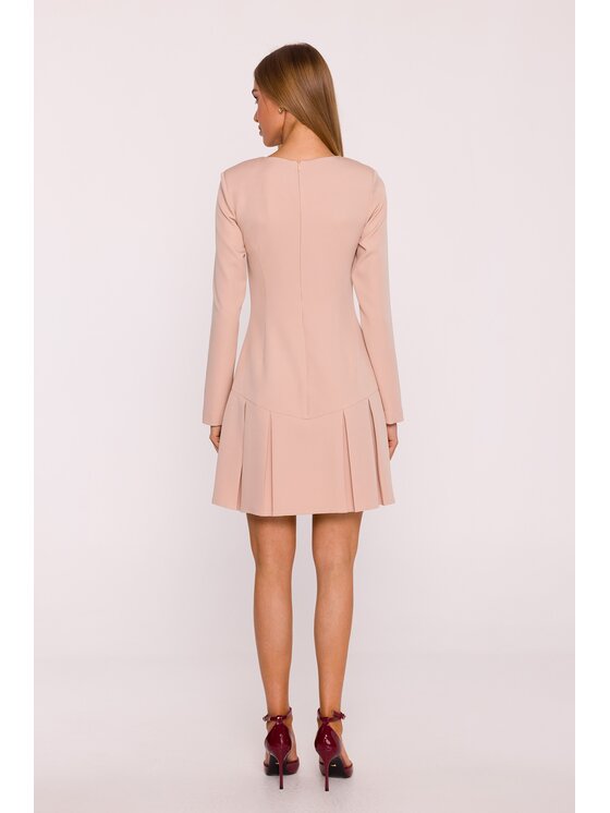 Made of Emotion Made of Emotion Sukienka wieczorowa M872 Beżowy Modern Slim Fit