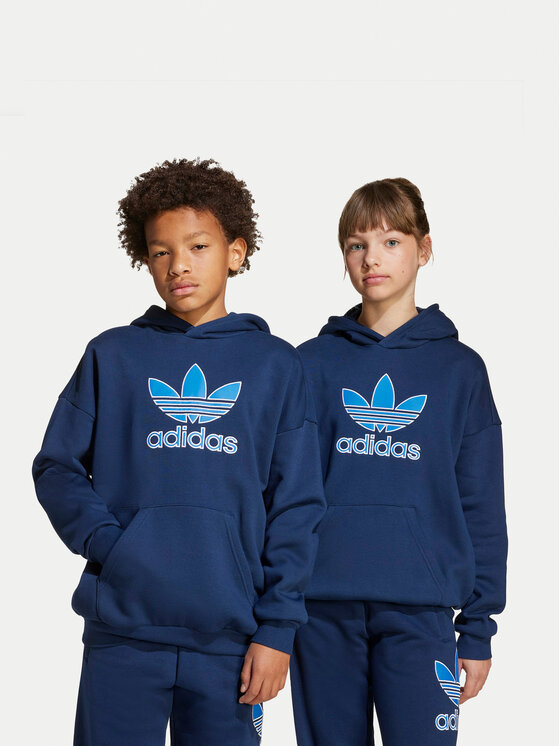 adidas Bluza Trefoil JV8651 Granatowy Loose Fit