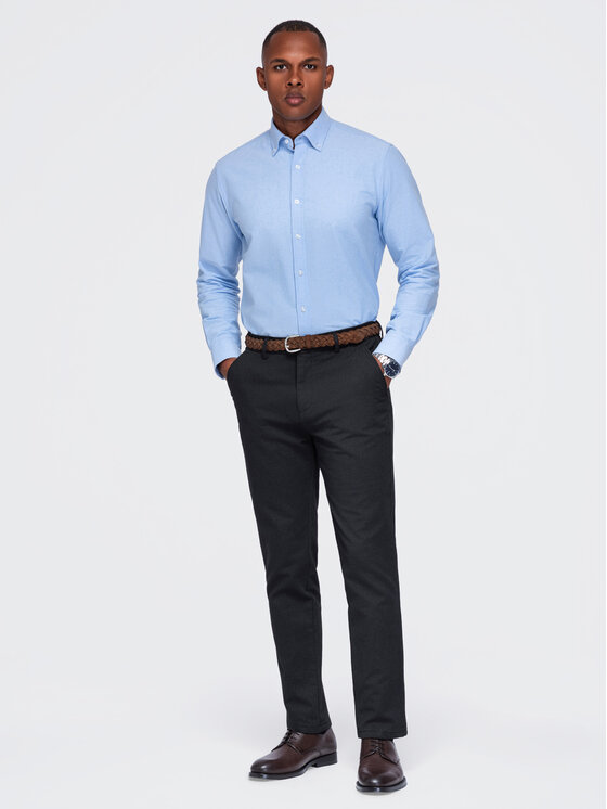 Ombre Ombre Chinosy OM-PACP-0308 Szary ciemny Slim Fit