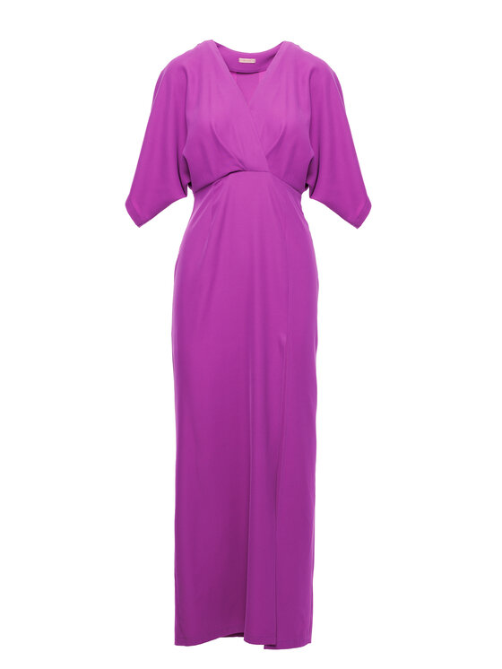 Makover Makover Sukienka codzienna K163 Fioletowy Modern Fit